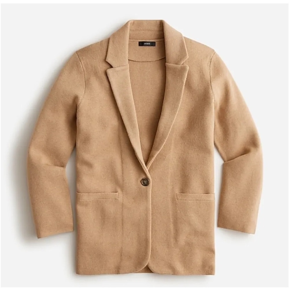 J. Crew NWT Cecile relaxed sweater-blazer. Camel color size XL